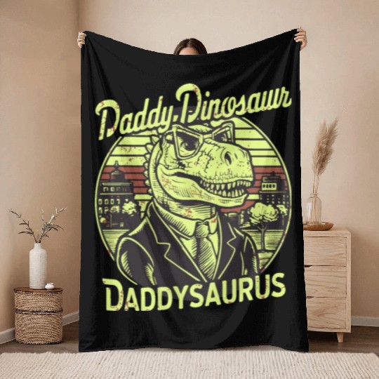 Daddy Dinosaur Daddysauru Supernatural Throw Blankets