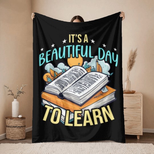 Literature Teacher It's A Beautiful Day To Reading Throw Blankets