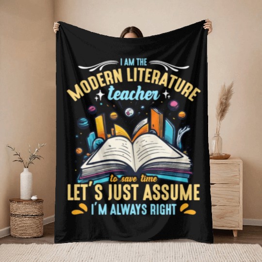 Literature Teacher I Am The Modern Educator Reader Throw Blankets