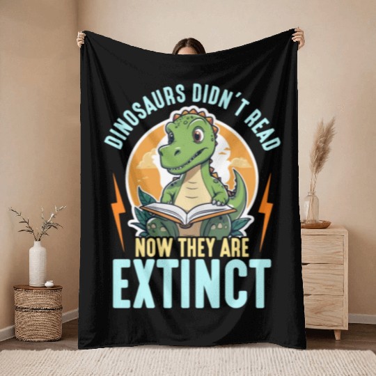 Literature Teacher Dinosaurs Didn't Read Librarian Throw Blankets