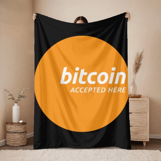 Bitcoin Accepted Here Promo Throw Blankets