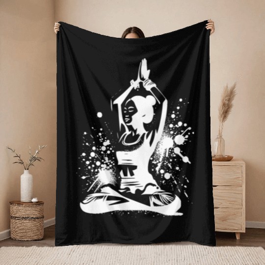 Asian Meditation Relaxation Yoga Teacher Throw Blankets