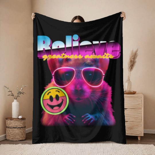 Believe Greatness Awaits Inspirational Throw Blankets