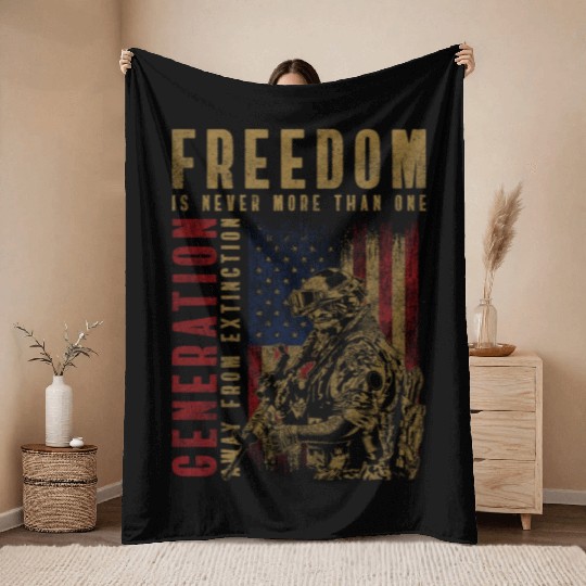 Soldier Country America Throw Blankets