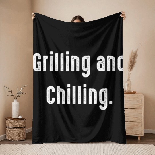 Grilling Chilling Weekend BBQ Style Throw Blankets