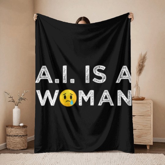 AI Woman Technology Computer Science Throw Blankets