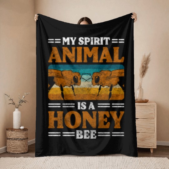 Honey Bee Nature Useful Beekeeper Throw Blankets