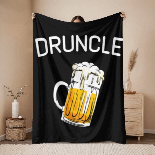 Druncle Whiskey Drunk Uncle Throw Blankets