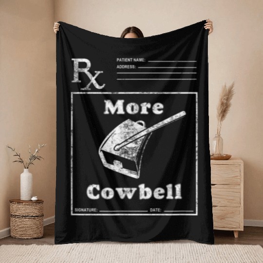Funny Cowbell Novelty Comedy Throw Blankets