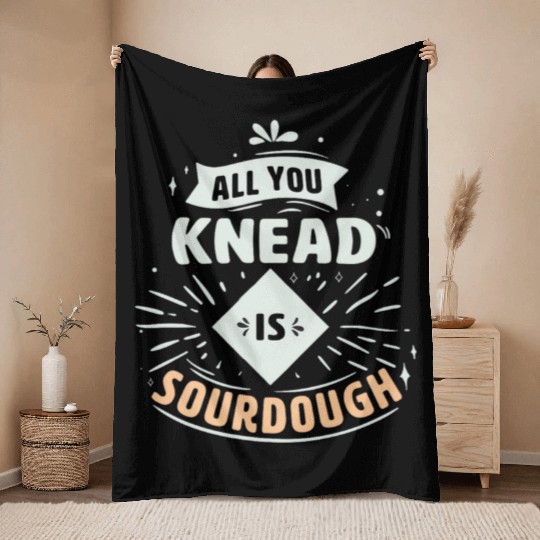 Sourdough Starter Bread Premium Throw Blankets