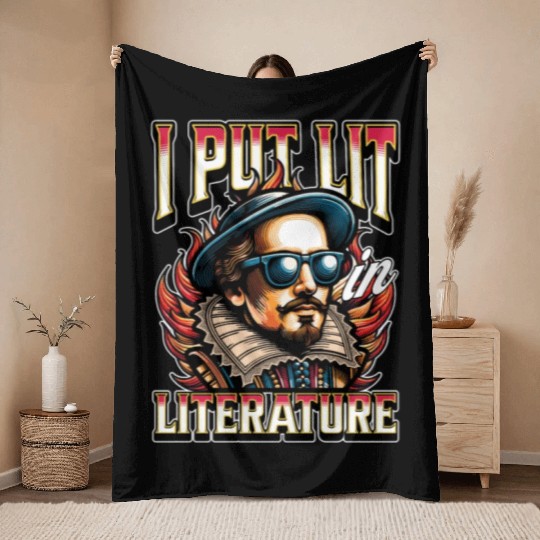 Literature Teacher I Put Lit In Literature Bookish Throw Blankets