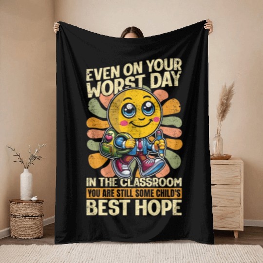 Literature Teacher Even On Your Worst Day Educator Throw Blankets