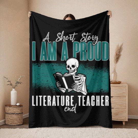 Literature Teacher A Short Story I Am A Librarian Throw Blankets