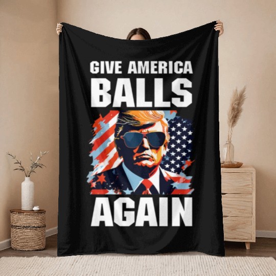 America Trump 2024 Patriotic Republican Throw Blankets