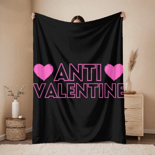 ANTI VALENTINE Throw Blankets