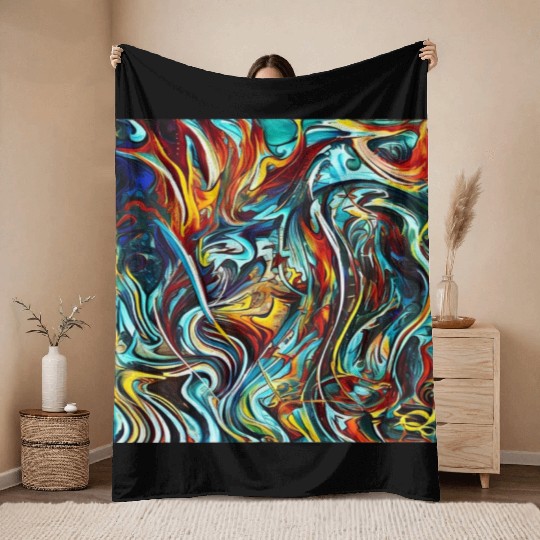 Multi abstrack Throw Blankets