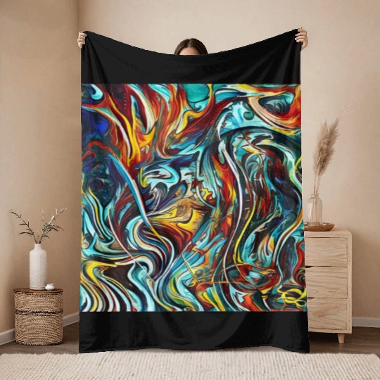 Multi abstrack Throw Blankets