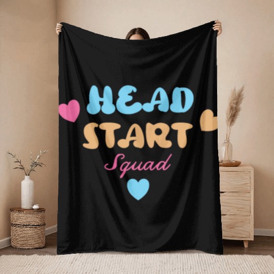 Head Start Squad Homeschool Back to School Throw Blankets