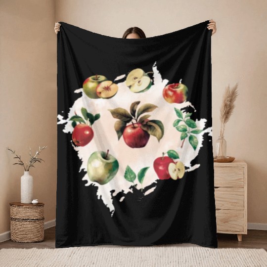 Different Apple Varieties Realistic Apple Throw Blankets