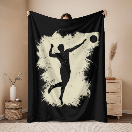 Volleyball Beach Grunge Vintage Throw Blankets