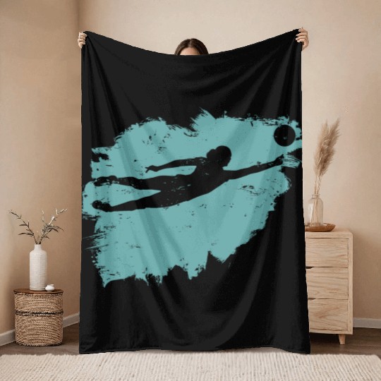 Volleyball Beach Grunge Vintage Throw Blankets