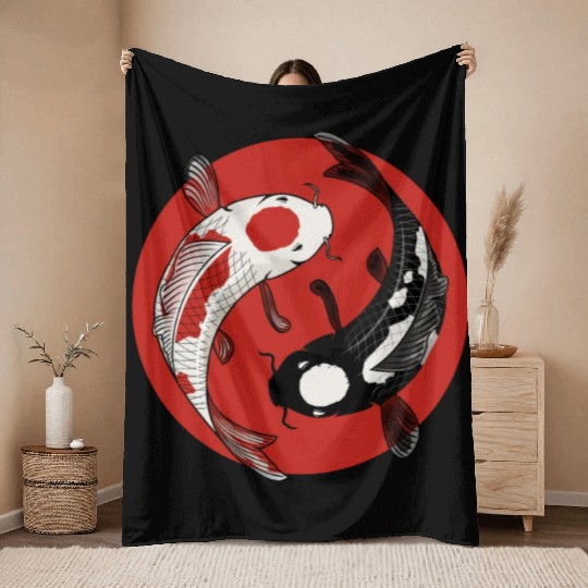 Koi Fish Throw Blankets
