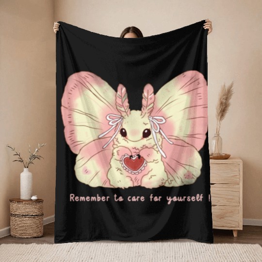 a combination of butterflies and rabbits Throw Blankets