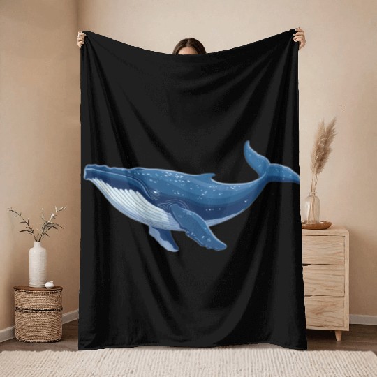 Whale Song Throw Blankets