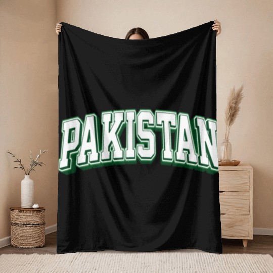 Pakistan cricket player flag Team Pakistan World Throw Blankets