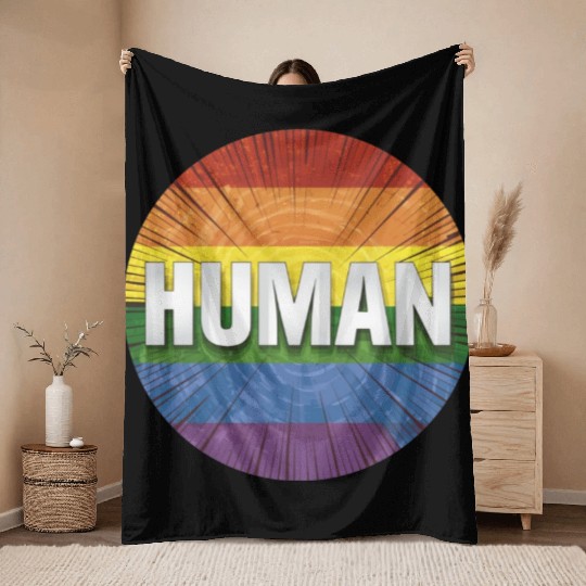 LGBTQ Human Throw Blankets