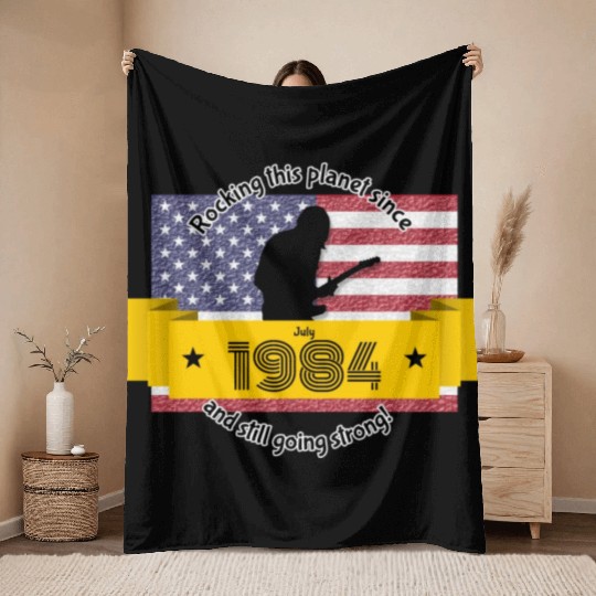 40th birthday Rocking this planet since 07/1984 Throw Blankets