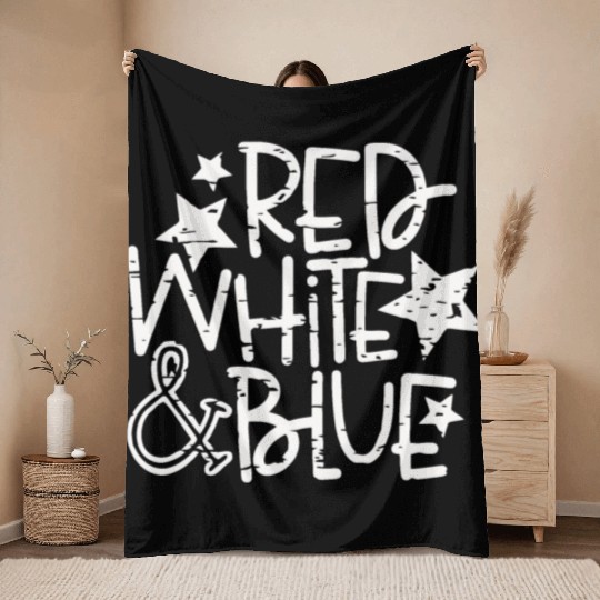 Red White And Blue Throw Blankets