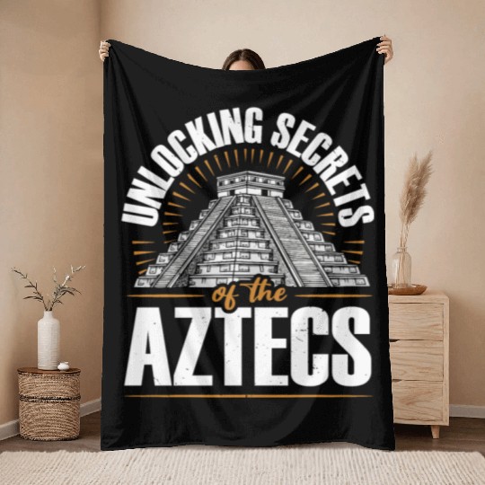 Aztec Pyramid Mayan Indigenous Mexican Aztec Throw Blankets