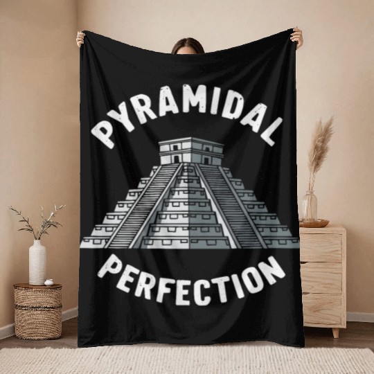Aztec Pyramid Mayan Indigenous Mexican Aztec Throw Blankets