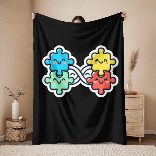 Neurodiversity is cute Throw Blankets