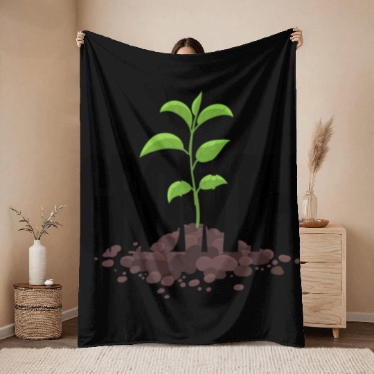 Growth Typography Design Throw Blankets