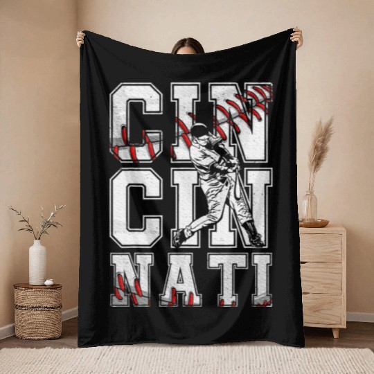 Cincinnati Baseball Lover Met At Game Day Throw Blankets