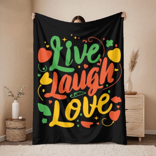 live laugh love Throw Blankets