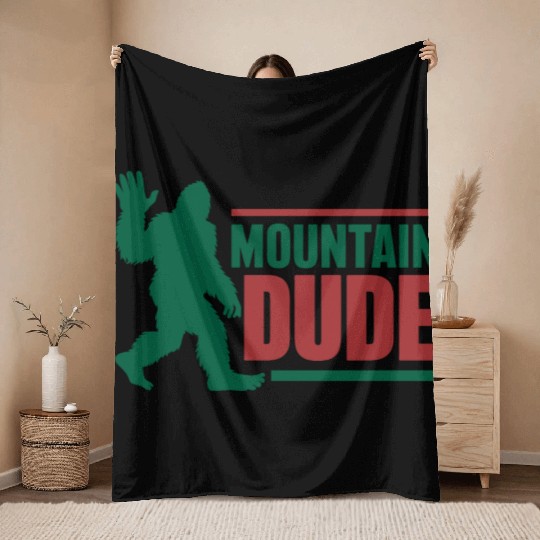 Mountain Dude Throw Blankets