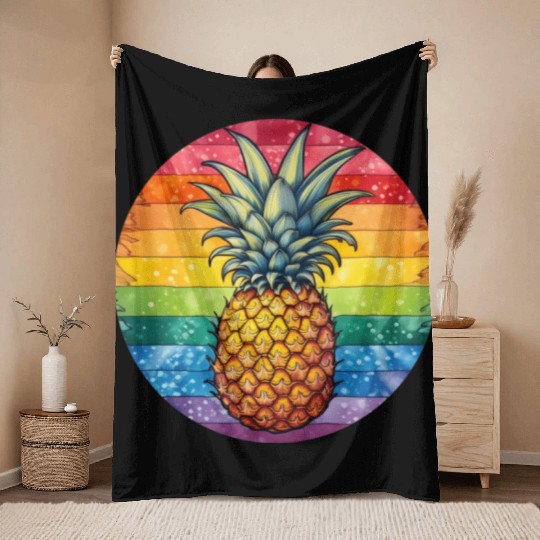 LGBTQ Pineapple Throw Blankets