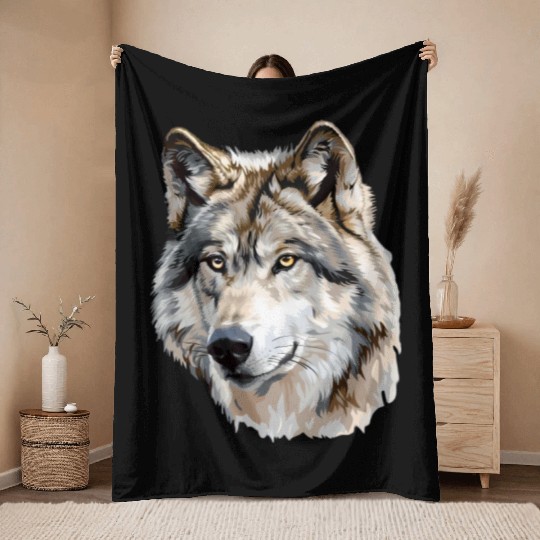 Cool wolf Throw Blankets