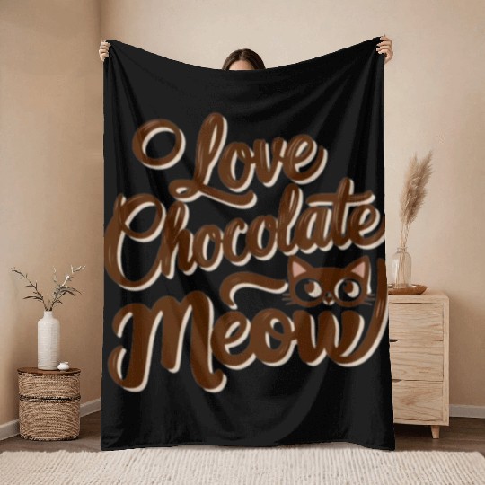 I love chocolate & cats Throw Blankets