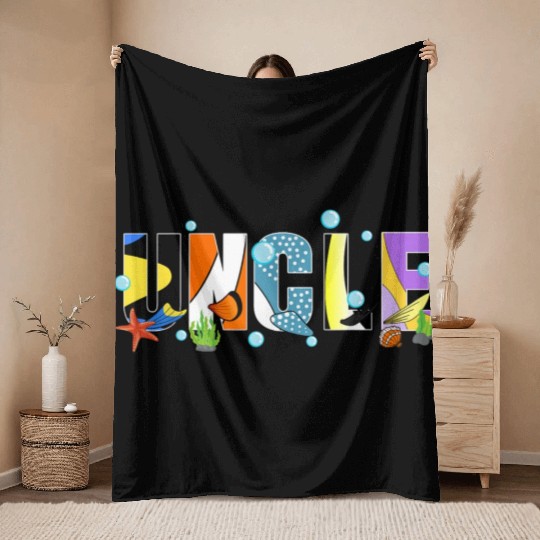 Birthday Ocean Family Party Matching Throw Blankets