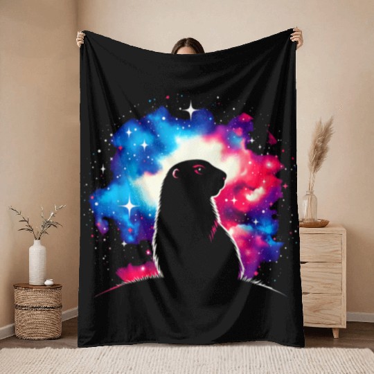Cool Prairie Galaxy Space Art Throw Blankets