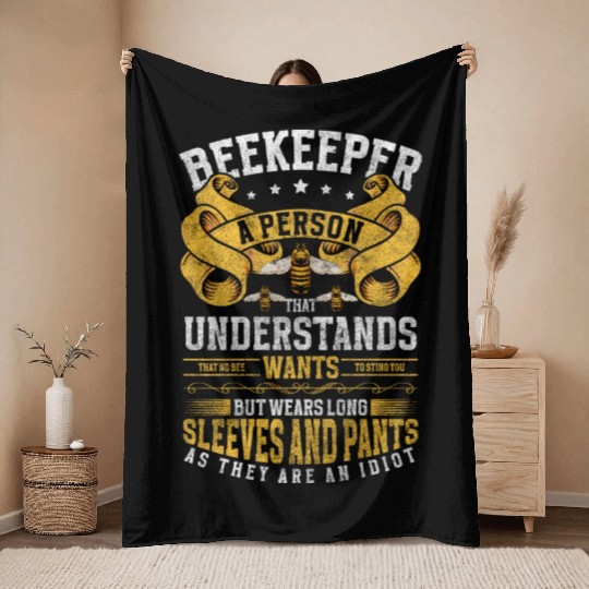 Honey Nature Breeder Beekeeping Throw Blankets