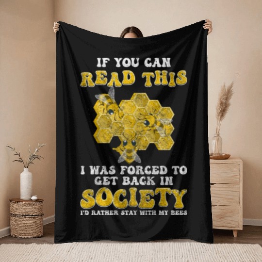 Honey Nature Insect Beekeeping Throw Blankets