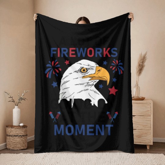 Funny 4Th Of July 2025 A Lot of Fireworks Going on Throw Blankets