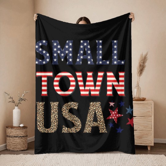 SMALL TOWN USA Throw Blankets