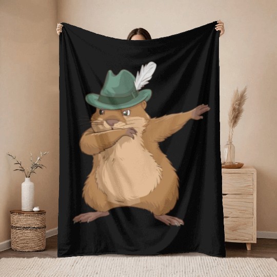 Groundhog Marmot for a Marmot lover groundhog fan Throw Blankets