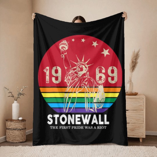 The First Pride Was A Riot 1969 Stonewall LGBTQ Throw Blankets